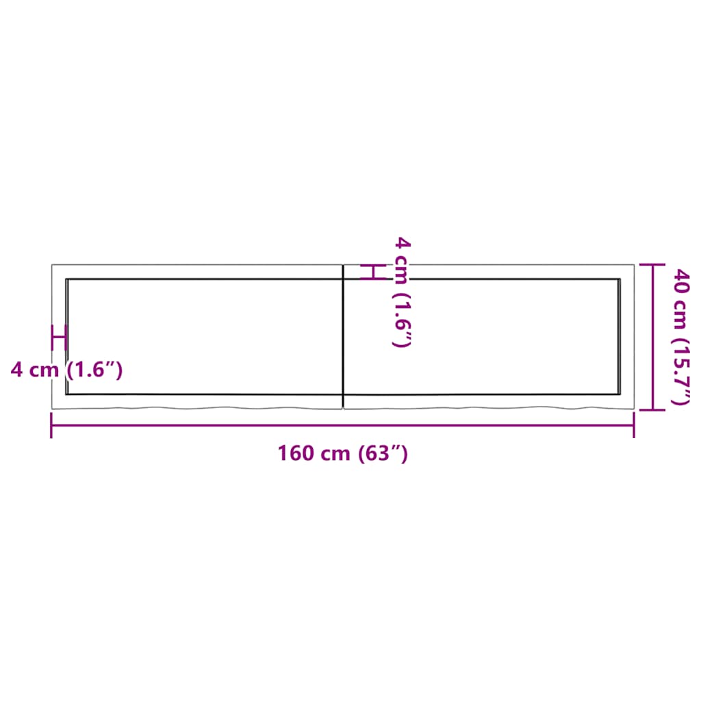 Ράφι Τοίχου Σκούρο Καφέ 160x40x(2-6) εκ. Επεξ. Μασίφ Ξύλο Δρυός