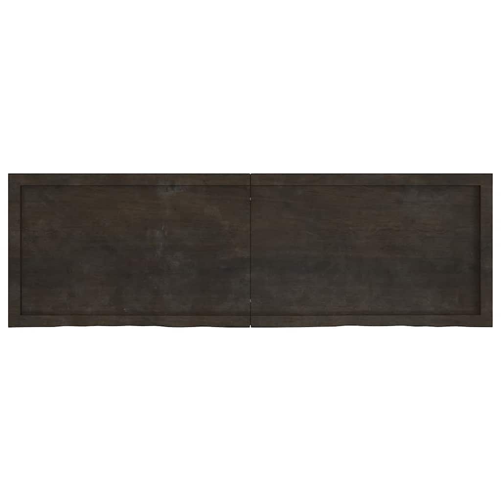 Ράφι Τοίχου Σκούρο Καφέ 160x50x(2-6) εκ. Επεξ. Μασίφ Ξύλο Δρυός