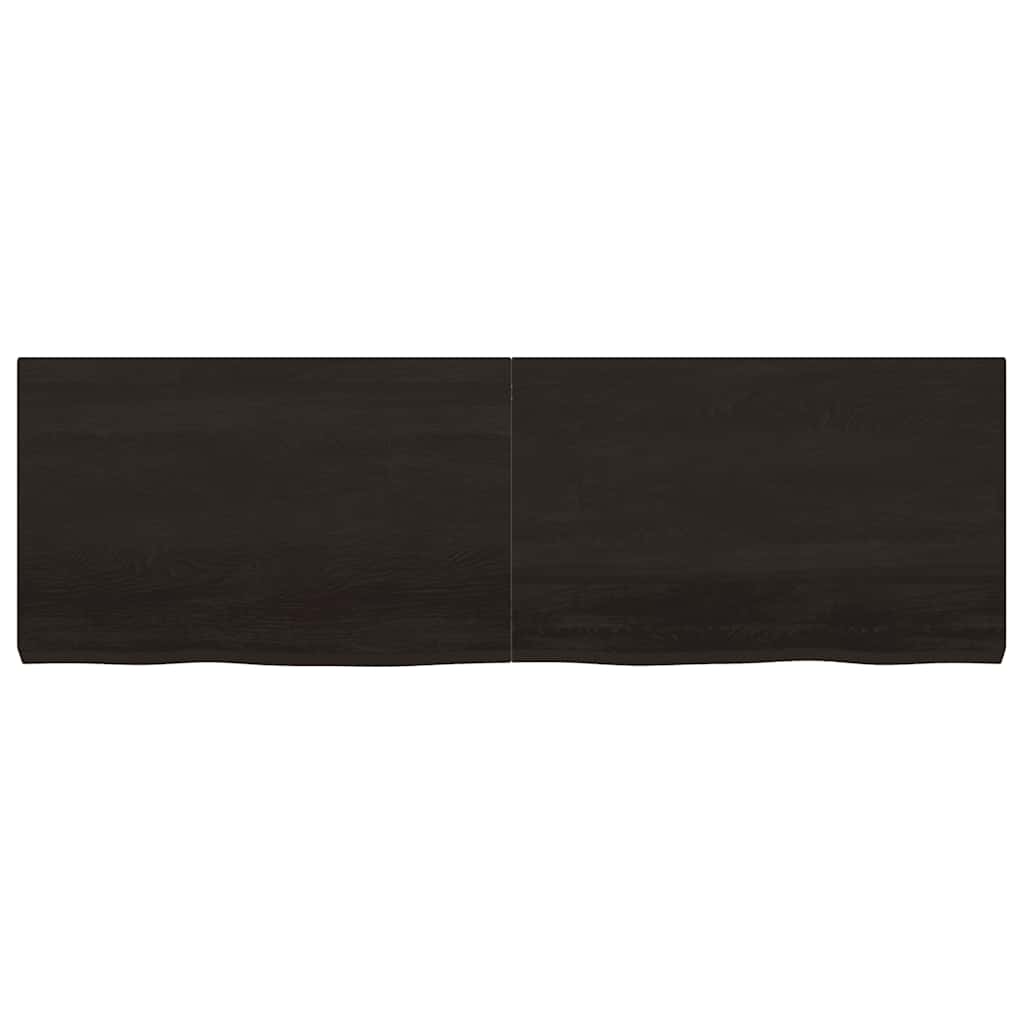 Ράφι Τοίχου Σκούρο Καφέ 160x50x(2-6) εκ. Επεξ. Μασίφ Ξύλο Δρυός