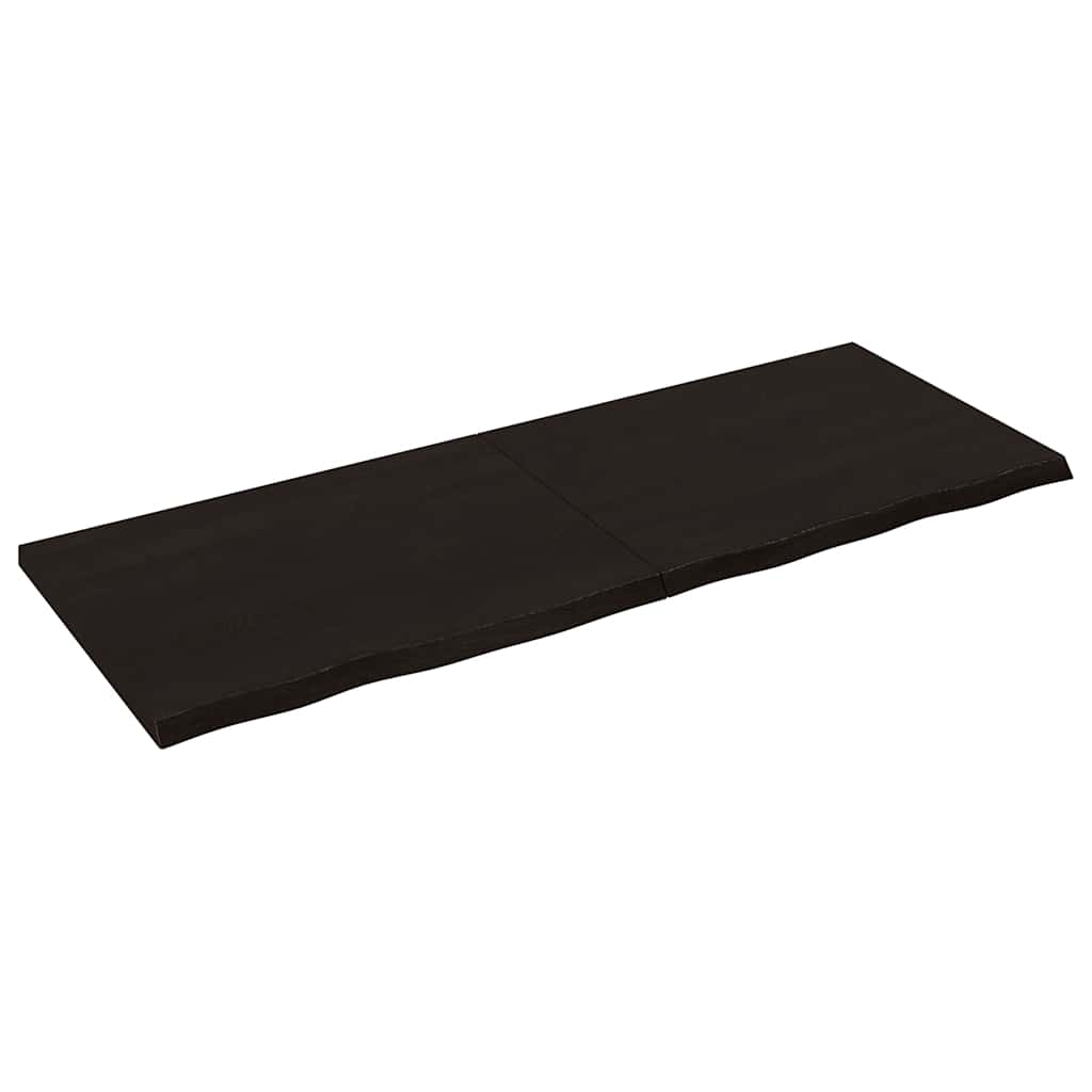 Ράφι Τοίχου Σκούρο Καφέ 160x60x(2-4) εκ. Επεξ. Μασίφ Ξύλο Δρυός