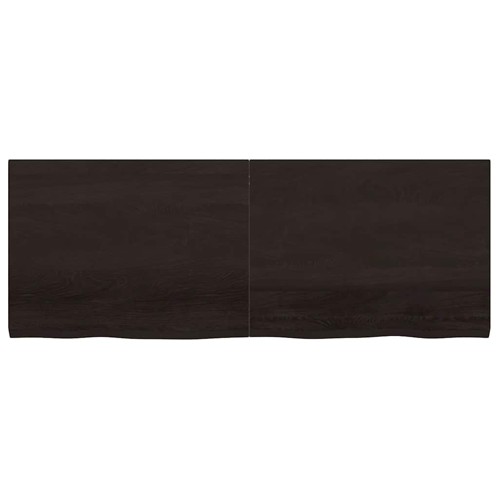 Ράφι Τοίχου Σκούρο Καφέ 160x60x(2-4) εκ. Επεξ. Μασίφ Ξύλο Δρυός