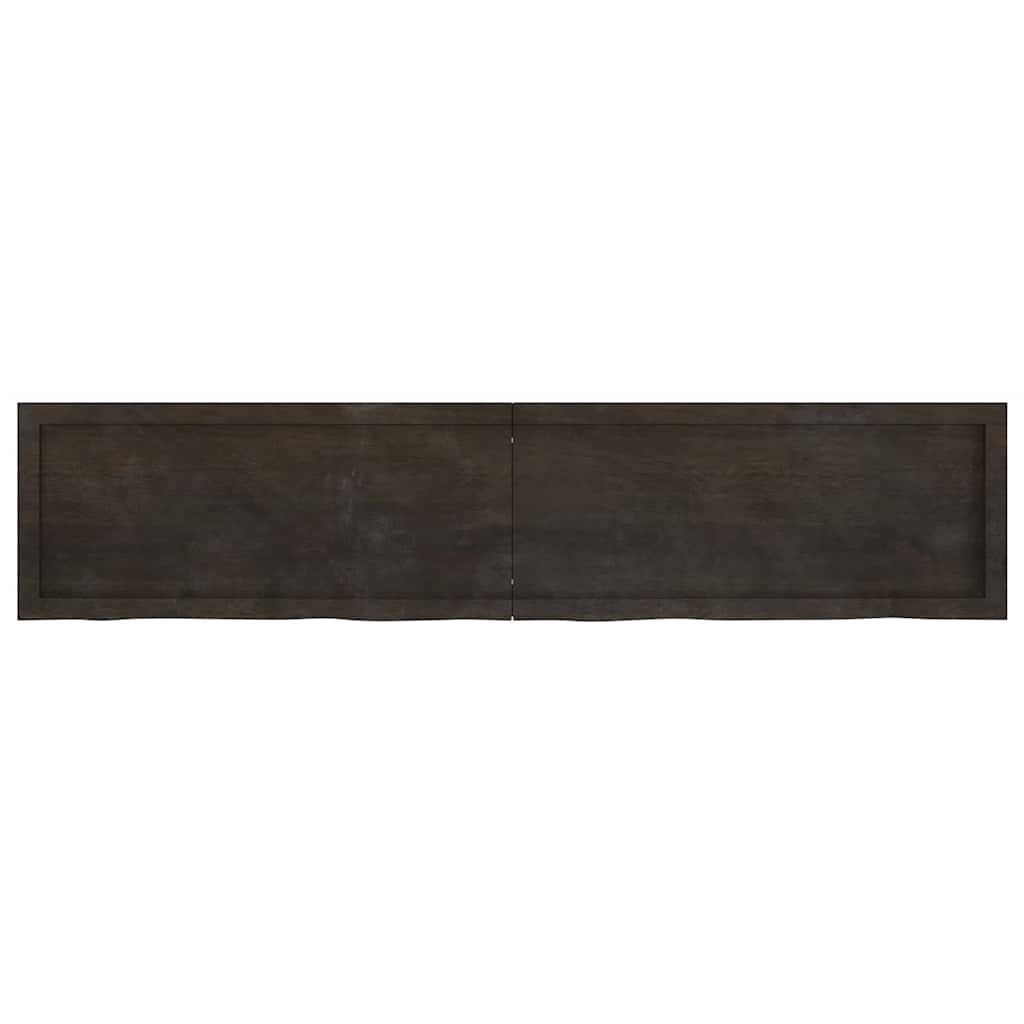 Ράφι Τοίχου Σκούρο Καφέ 180x40x(2-6) εκ. Επεξ. Μασίφ Ξύλο Δρυός