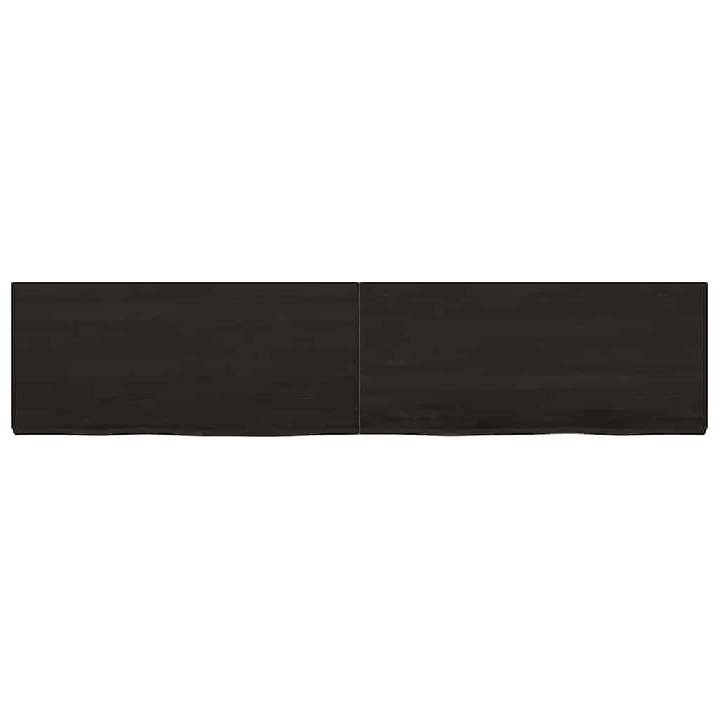 Ράφι Τοίχου Σκούρο Καφέ 180x40x(2-6) εκ. Επεξ. Μασίφ Ξύλο Δρυός