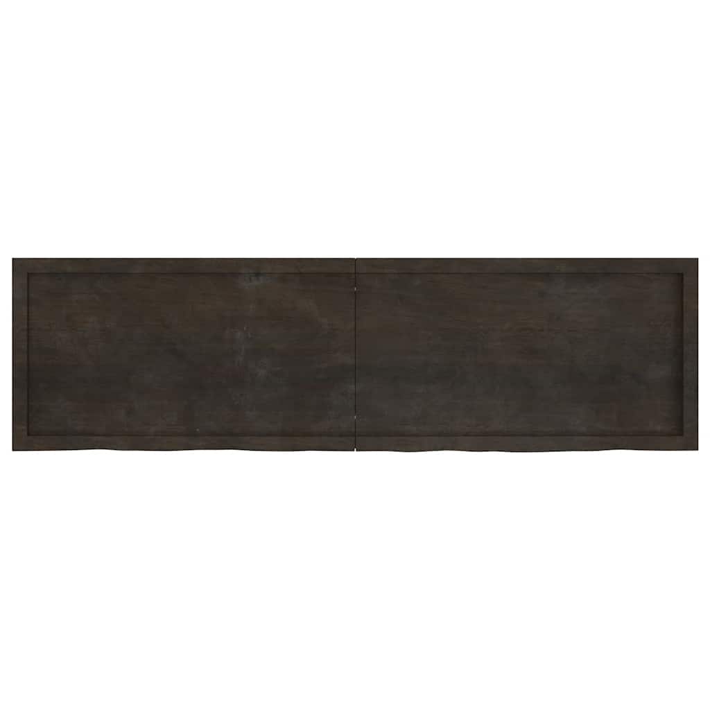 Ράφι Τοίχου Σκούρο Καφέ 180x50x(2-6) εκ. Επεξ. Μασίφ Ξύλο Δρυός