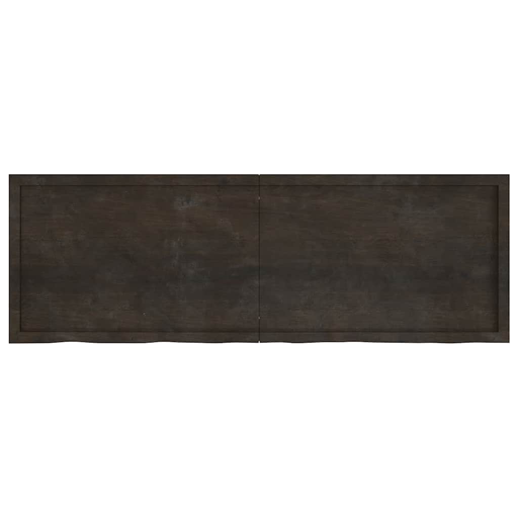 Ράφι Τοίχου Σκούρο Καφέ 180x60x(2-4) εκ. Επεξ. Μασίφ Ξύλο Δρυός