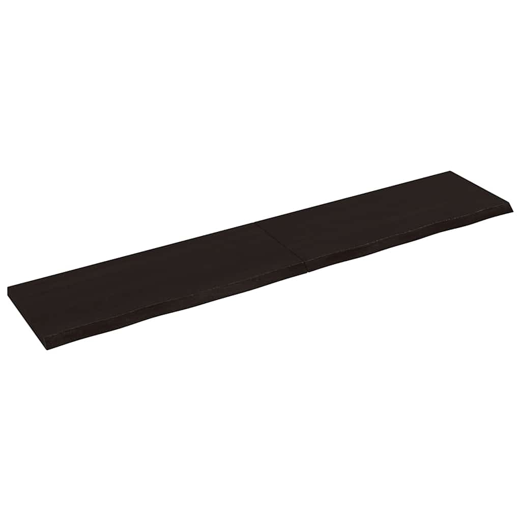 Ράφι Τοίχου Σκούρο Καφέ 200x40x(2-4) εκ. Επεξ. Μασίφ Ξύλο Δρυός