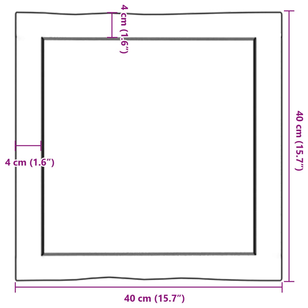 Επιφάνεια Τραπεζιού 40x40x(2-6)εκ Ακατέργαστο Μασίφ Ξύλο Δρυός - Pakobazaar