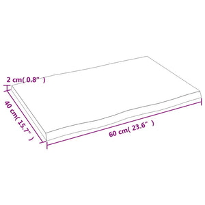 Επιφάνεια Τραπεζιού 60x40x2εκ. Ακατ. Μασίφ Ξύλο Δρυός Live Edge