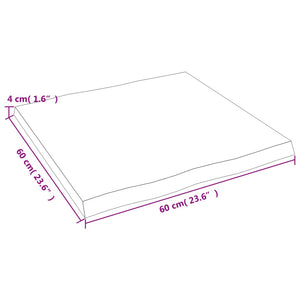 Επιφάνεια Τραπεζιού 60x60x(2-4)εκ Ακατέργαστο Μασίφ Ξύλο Δρυός