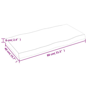 Επιφάνεια Τραπεζιού 80x40x(2-6) εκ. Ακατέργαστο Μασίφ Ξύλο