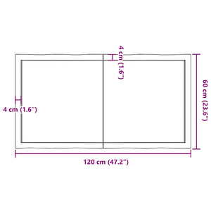 Επιφάνεια Τραπεζιού 120x60x(2-6)εκ Ακατέργαστο Μασίφ Ξύλο Δρυός - Pakobazaar