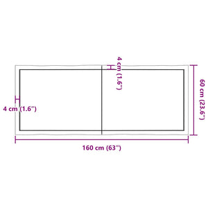 Επιφάνεια Τραπεζιού 160x60x(2-4)εκ Ακατέργαστο Μασίφ Ξύλο Δρυός - Pakobazaar
