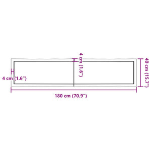 Επιφάνεια Τραπεζιού 180x40x(2-6) εκ. Ακατέργαστο Μασίφ Ξύλο - Pakobazaar