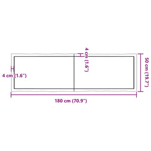 Επιφάνεια Τραπεζιού 180x50x(2-6) εκ. Ακατέργαστο Μασίφ Ξύλο