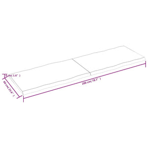 Επιφάνεια Τραπεζιού 200x60x(2-4) εκ. Ακατέργαστο Μασίφ Ξύλο