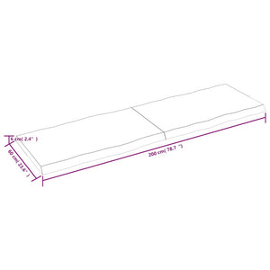 Επιφάνεια Τραπεζιού 200x60x(2-6) εκ. Ακατέργαστο Μασίφ Ξύλο - Pakobazaar