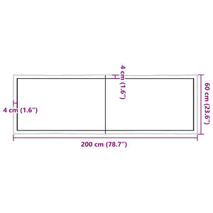 Επιφάνεια Τραπεζιού 200x60x(2-6) εκ. Ακατέργαστο Μασίφ Ξύλο - Pakobazaar
