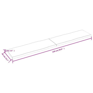 Επιφάνεια Τραπεζιού 220x40x(2-4) εκ. Ακατέργαστο Μασίφ Ξύλο