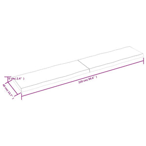 Επιφάνεια Τραπεζιού 220x40x(2-6) εκ. Ακατέργαστο Μασίφ Ξύλο