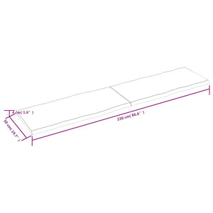 Επιφάνεια Τραπεζιού 220x50x(2-4) εκ. Ακατέργαστο Μασίφ Ξύλο