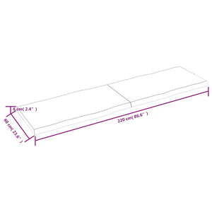 Επιφάνεια Τραπεζιού 220x60x(2-6) εκ. Ακατέργαστο Μασίφ Ξύλο - Pakobazaar