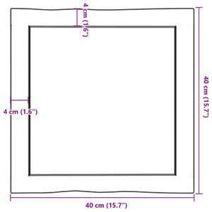 Επιφ Τραπεζιού Αν Καφέ 40x40x(2-6)εκ. Ακατέργ. Μασίφ Ξύλο Δρυός