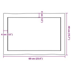 Επιφ Τραπεζιού Αν Καφέ 60x40x(2-4)εκ. Ακατέργ. Μασίφ Ξύλο Δρυός