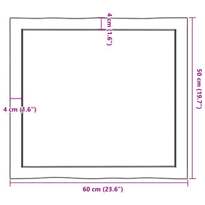 Επιφ Τραπεζιού Αν Καφέ 60x50x(2-6)εκ. Ακατέργ. Μασίφ Ξύλο Δρυός