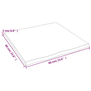 Επιφ Τραπεζιού Αν Καφέ 60x60x2εκ. Επ Μασίφ Ξύλο Δρυός Live Edge