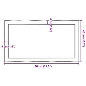 Επιφ Τραπεζιού Αν Καφέ 80x40x(2-4)εκ. Ακατέργ. Μασίφ Ξύλο Δρυός