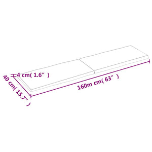 Επιφ Τραπεζιού Αν Καφέ 160x40x(2-4)εκ.Ακατέργ. Μασίφ Ξύλο Δρυός - Pakobazaar