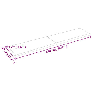 Επιφ Τραπεζιού Αν Καφέ 180x40x(2-4)εκ.Ακατέργ. Μασίφ Ξύλο Δρυός