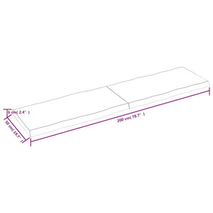Επιφ Τραπεζιού Αν Καφέ 200x50x(2-6)εκ.Ακατέργ. Μασίφ Ξύλο Δρυός