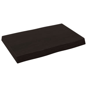 Επιφ Τραπεζιού Αν Καφέ 60x40x(2-6)εκ. Ακατέργ. Μασίφ Ξύλο Δρυός - Pakobazaar