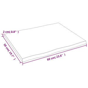 Επιφάνεια Τραπεζιού Σκ Καφέ 60x50x2 εκ Επ. Ξύλο Δρυός Live Edge