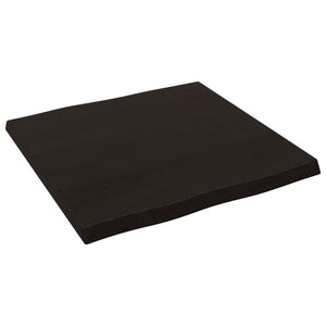 Επιφ Τραπεζιού Αν Καφέ 60x60x(2-4)εκ. Ακατέργ. Μασίφ Ξύλο Δρυός