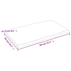 Επιφ Τραπεζιού Αν Καφέ 80x50x2εκ. Επ Μασίφ Ξύλο Δρυός Live Edge