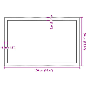 Επιφ Τραπεζιού Αν Καφέ 100x60x(2-4)εκ.Ακατέργ. Μασίφ Ξύλο Δρυός - Pakobazaar