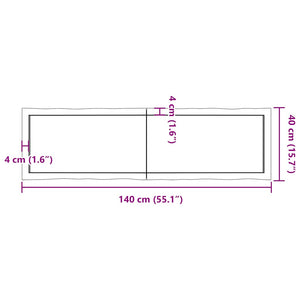 Επιφ Τραπεζιού Αν Καφέ 140x40x(2-4)εκ.Ακατέργ. Μασίφ Ξύλο Δρυός