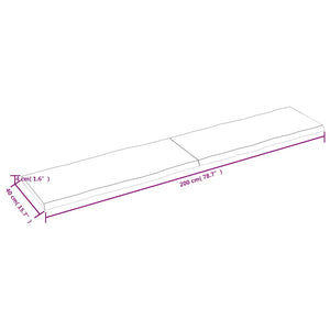 Επιφ Τραπεζιού Αν Καφέ 200x40x(2-4)εκ.Ακατέργ. Μασίφ Ξύλο Δρυός