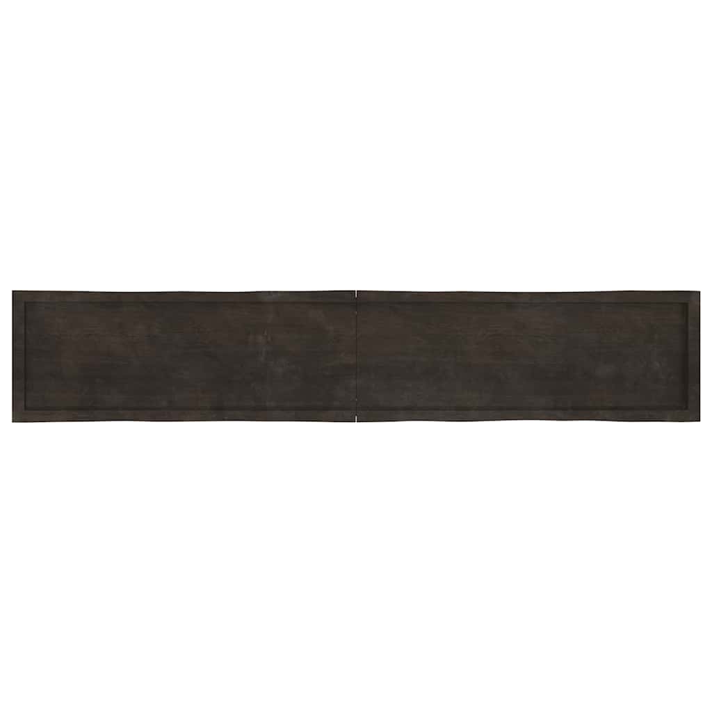 Επιφ Τραπεζιού Αν Καφέ 220x40x(2-6)εκ.Ακατέργ. Μασίφ Ξύλο Δρυός