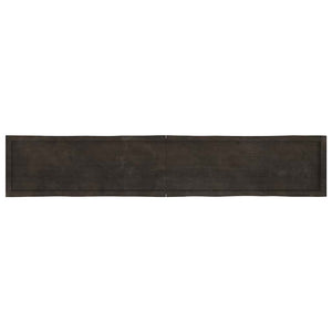 Επιφ Τραπεζιού Αν Καφέ 220x40x(2-6)εκ.Ακατέργ. Μασίφ Ξύλο Δρυός - Pakobazaar