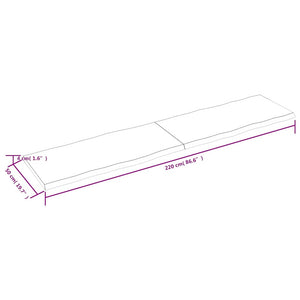 Επιφ Τραπεζιού Αν Καφέ 220x50x(2-4)εκ.Ακατέργ. Μασίφ Ξύλο Δρυός