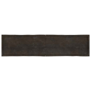 Επιφ Τραπεζιού Αν Καφέ 220x50x(2-6)εκ.Ακατέργ. Μασίφ Ξύλο Δρυός - Pakobazaar