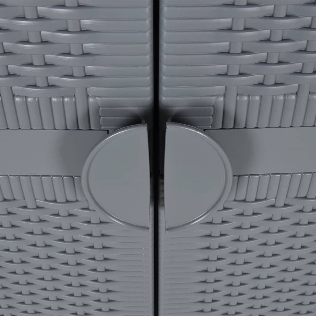 Ντουλάπι Αποθήκευσης Κήπου Γκρι 65x45x172 εκ. από Ρατάν PP - Pakobazaar