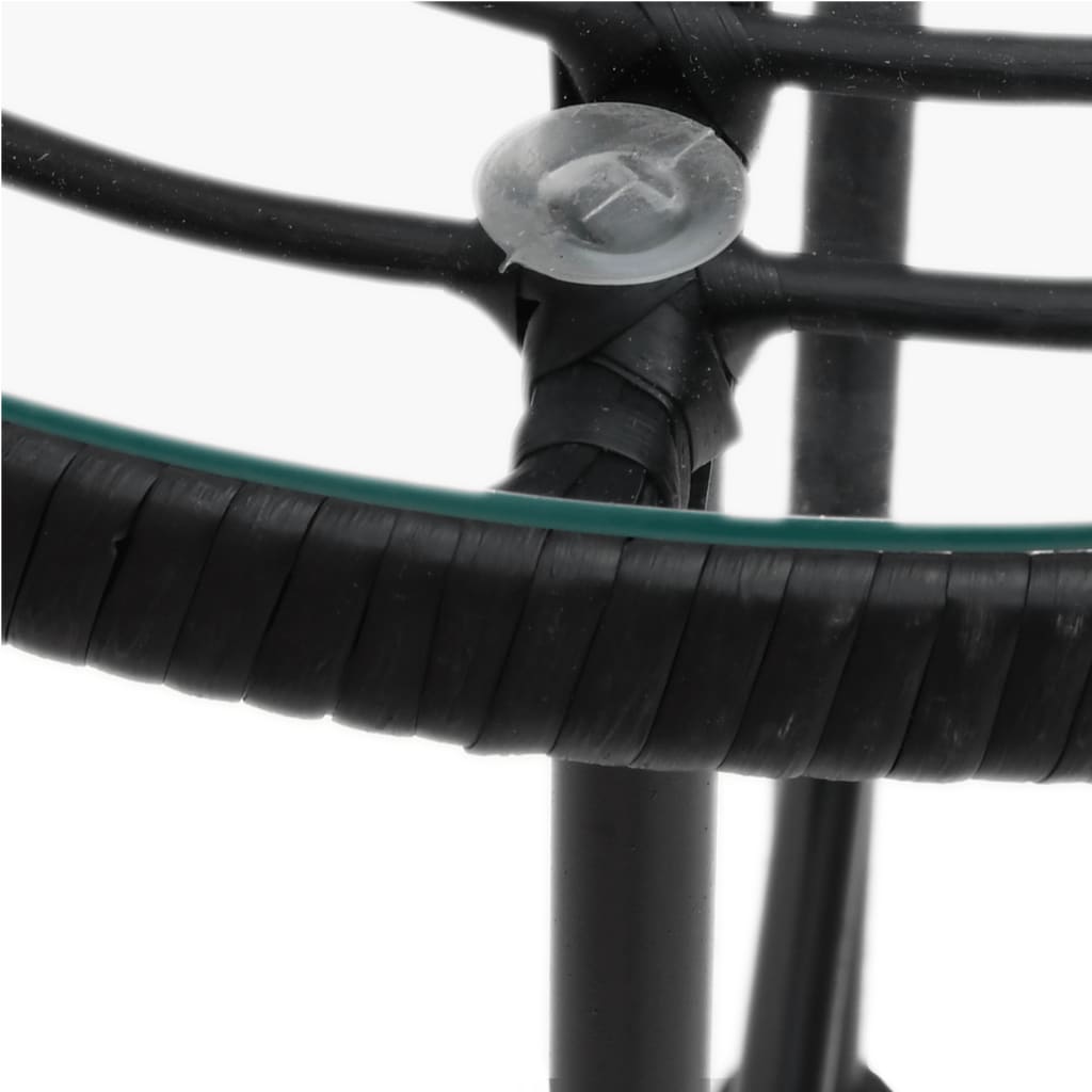 Σετ Τραπεζαρίας Κήπου 5 Τεμαχίων Μαύρο από Συνθετικό Ρατάν