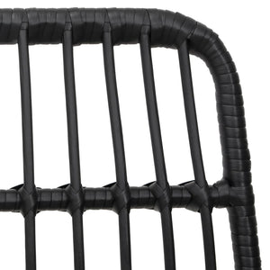 Σετ Τραπεζαρίας Κήπου 5 Τεμαχίων Μαύρο από Συνθετικό Ρατάν