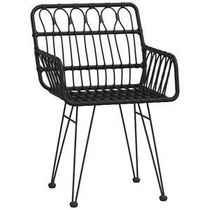 Σετ Τραπεζαρίας Κήπου 5 Τεμαχίων Μαύρο από Συνθετικό Ρατάν