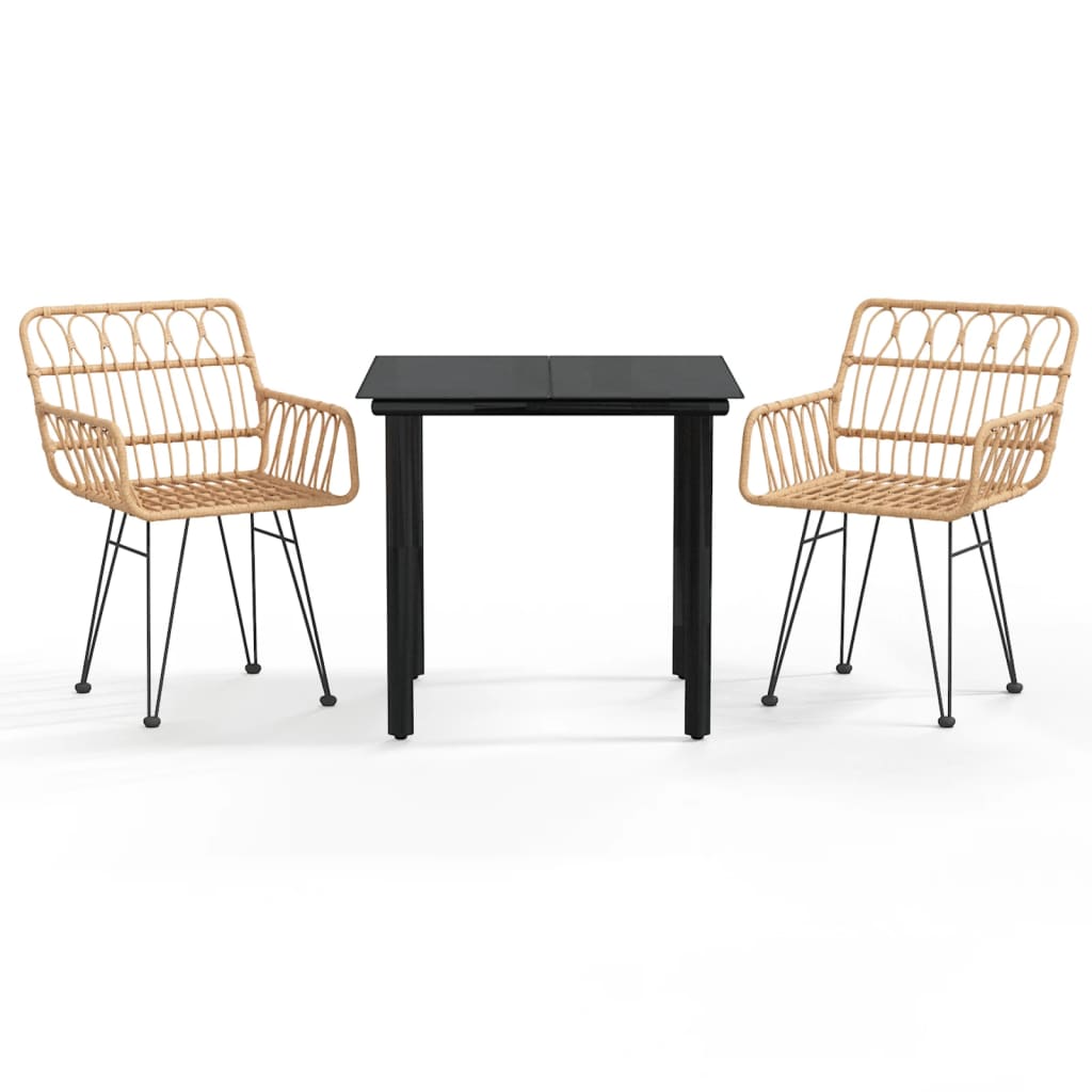 Σετ Τραπεζαρίας Κήπου 3 Τεμαχίων από Συνθετικό Ρατάν