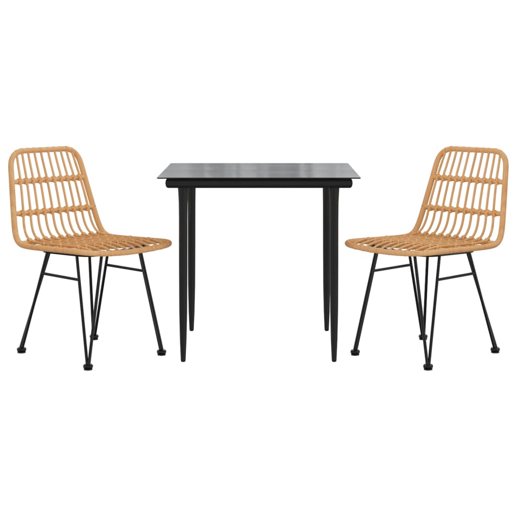 Σετ Τραπεζαρίας Κήπου 3 Τεμαχίων από Συνθετικό Ρατάν